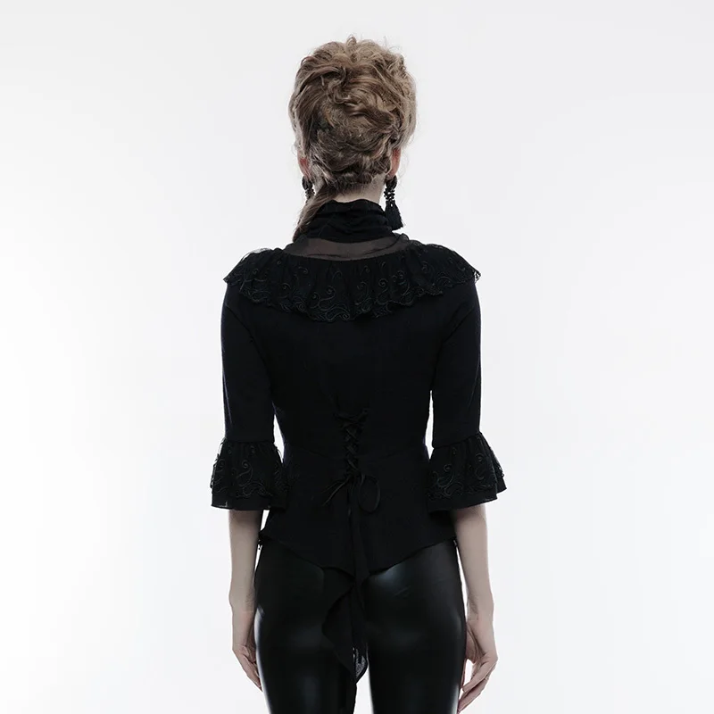 Женская блузка в готическом стиле с воланами и кружевным воротником WY 830CCF|Блузки|