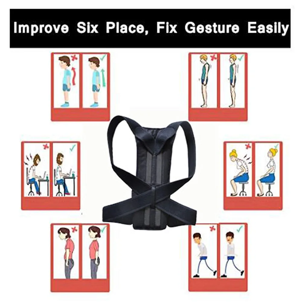 

Fully Adjustable Medical Shoulder Back Brace Straightener Posture Corrector Back Pain Belt Relief Improve Bad Slouching Problem