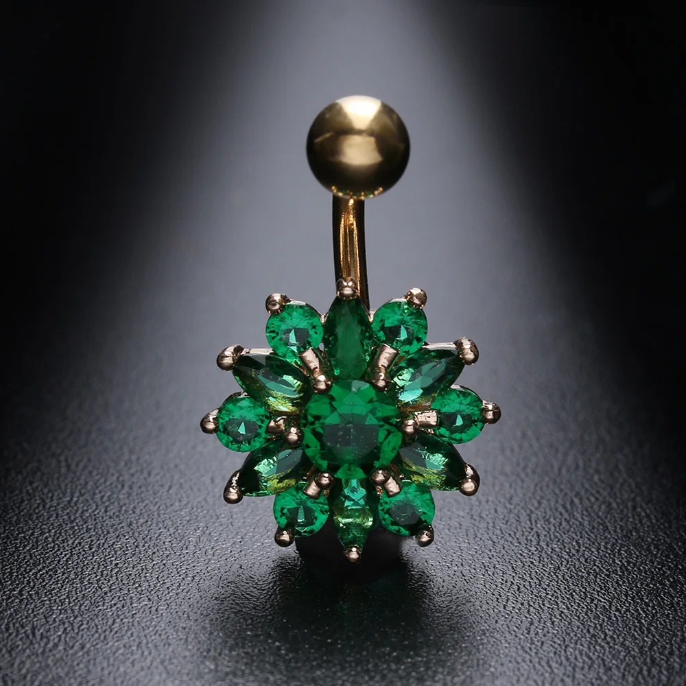 1 шт. новое модное женское кольцо для пирсинга живота стразы в виде цветов