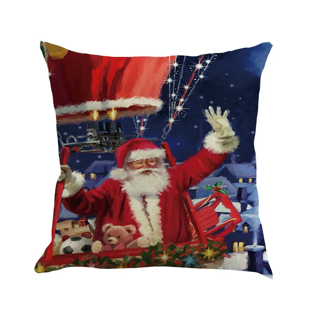 Набор из 4 наволочек Санта Клауса с принтом Счастливого Рождества Декоративные