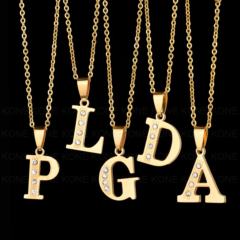 Ожерелье UZone из нержавеющей стали с фианитами и надписью Капитал|Ожерелья