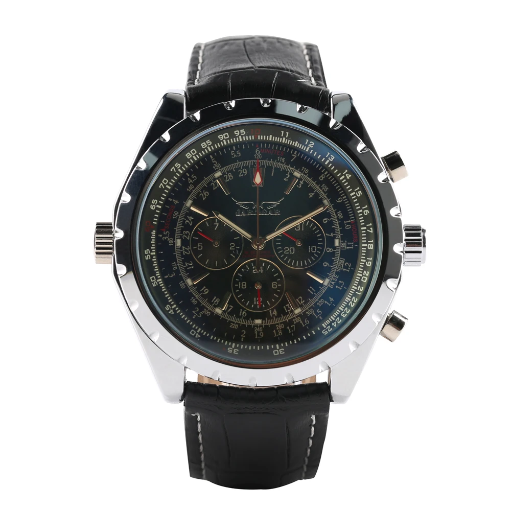 Часы наручные мужские автоматические роскошные механические с кожаным ремешком