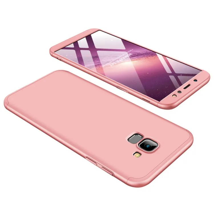 Розово-красный Для samsung Galaxy A6 Plus чехол 360 полная защита противоударный жесткий тонкий задний Чехол для samsung A6 чехол для телефона s Coque - Цвет: Розово-красный