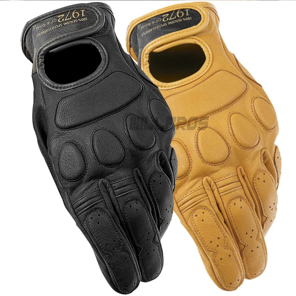 

Hot Sales!Dain Urban Retro Leather Gloves Street Moto Mountain Bicycle Riding Black Gloves