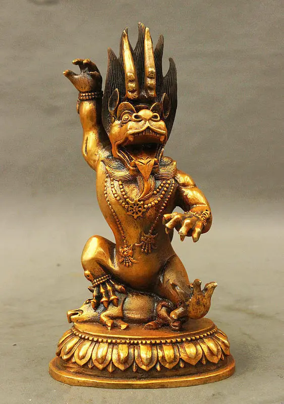 Тибетская бронзовая позолота Дракон Ямантака яма дхармараджа Будда Бог-защитник