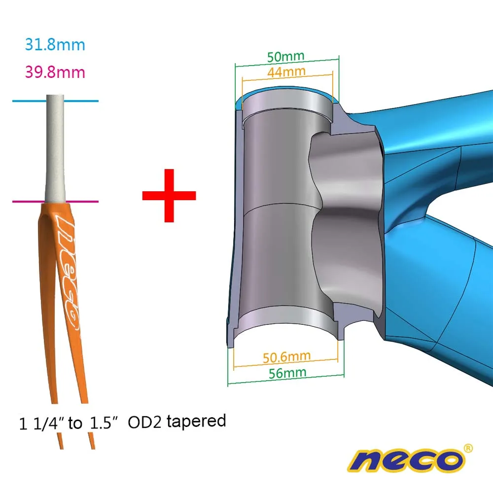 31.8-39.8 OD2 taper Neco велосипедная гарнитура для гигантского atx xtc od2 44 50,6 мм mtb велосипеда горный подшипник гарнитура Прямая коническая вилка 28,6 31,8 38,1 33 - Цвет: 31.8-39.8 OD2 taper