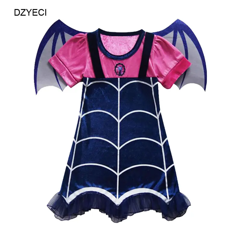 Blue 2 Disfraz Vampirina/костюм для девочек; платье на Хэллоуин; детская маска; повязка на голову; эксклюзивное детское платье; Elza vetement enfant fille; Маскировка - Цвет: Blue 2
