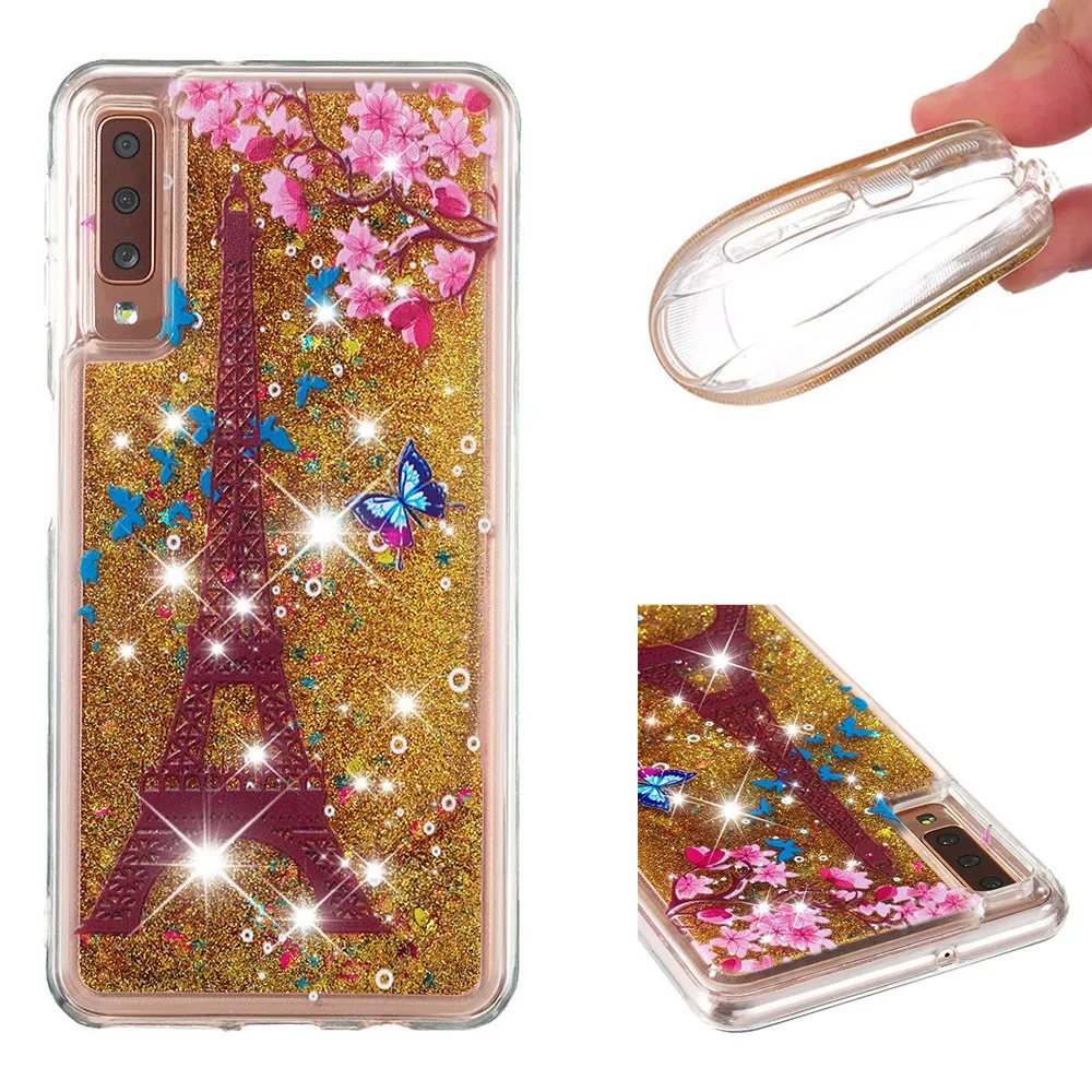 Liquid Sand Painted Soft Back Case for Samsung Galaxy A7 2018 A8 Plus Xcover 4 A3 A5 2016 2017 Luxury Cover Shell |