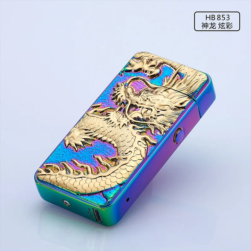 USB зарядка Ветрозащитный мерного рельефа зажигалки двойной дуга Пульс дуги