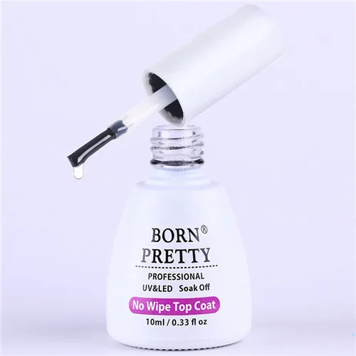 BORN PRETTY 1 бутылка 5 мл 10 мл длительный не протирать верхнее покрытие и Базовое покрытие УФ-гель для ногтей замочить от УФ верхнее Базовое покрытие - Цвет: 10ml Top Coat