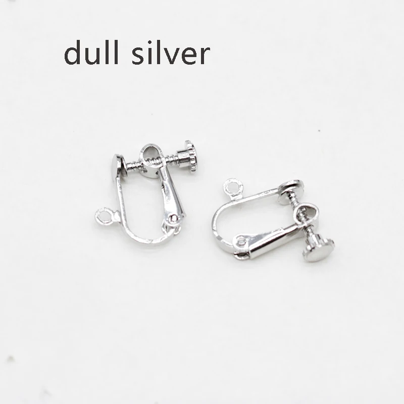 dull silver 10 пар 9,5x15,5 мм Серьги-клипсы преобразователи петля Открытое кольцо без пирсинга уши превращают уши любые шпильки в зажим - Окраска металла: dull silver