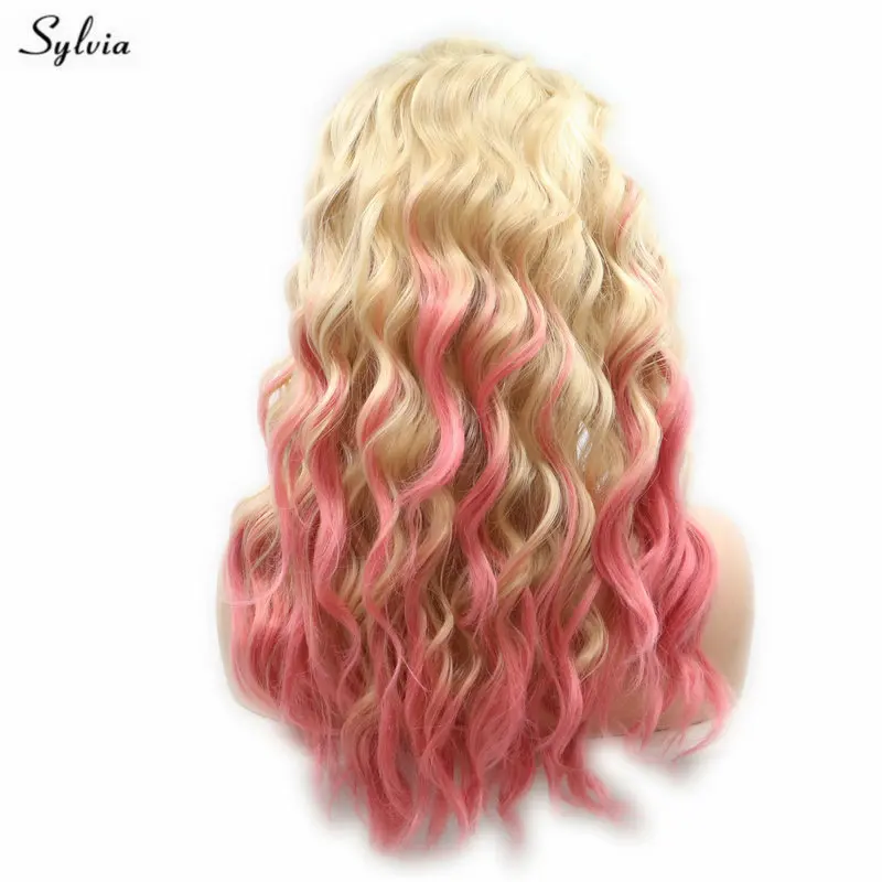 Sylvia блондинка парик Ombre Красный синтетический Синтетические волосы на кружеве