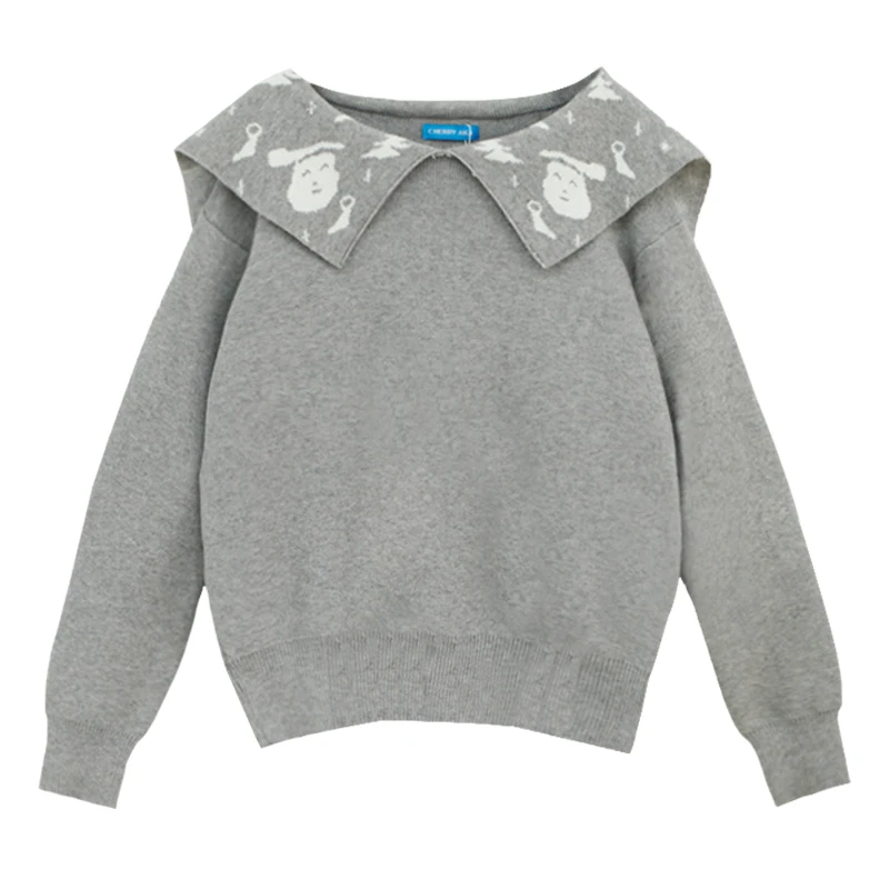 2 цвета 2018 осень и зима корейский стиль темно воротник трикотажные свитеры для