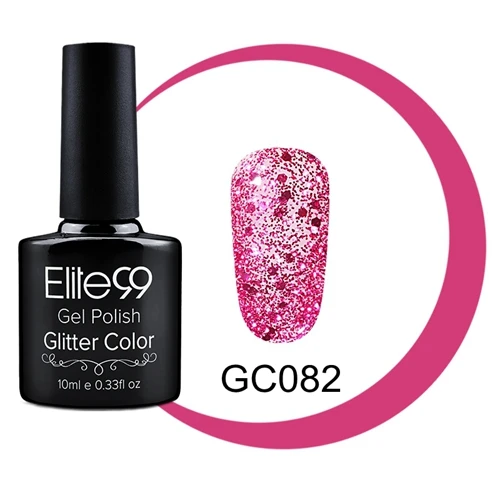 GC082 Elite99 10 мл Bling УФ-гель для ногтей долговечный Алмазный Блеск лак для ногтей впитывающийся цветной маникюрный лак для ногтей - Цвет: GC082