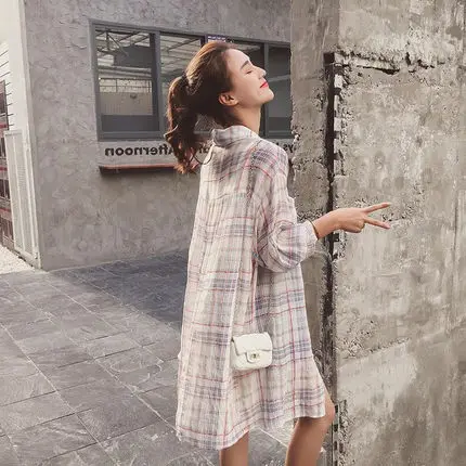 2XL клетчатые рубашки женские блузки и топы корейские шифоновые Женские с