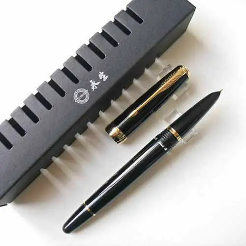 Black Wing Sung 618 прозрачная поршневая перьевая Ручка Гладкий тонкий 0,5 мм наконечник для письма офисные школьные принадлежности penna stilografica - Цвет: Black
