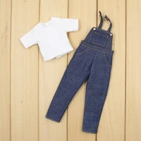 dbs blyth doll clothes cute fashion denim jumpsuit with white short sle high quality 16 doll normal joint azone licca icy