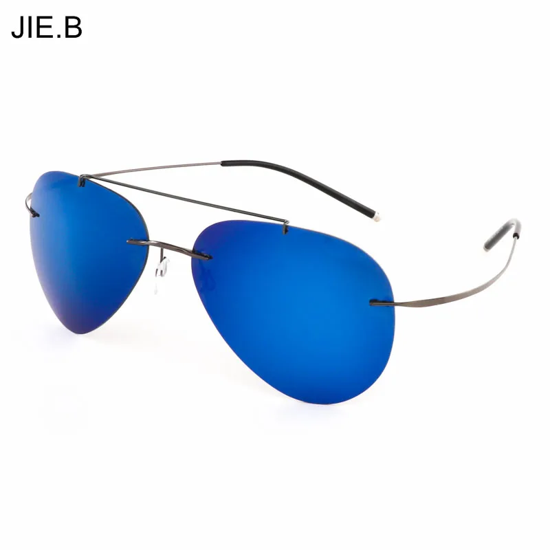 Мужские и женские солнцезащитные очки без оправы поляризационные из титанового