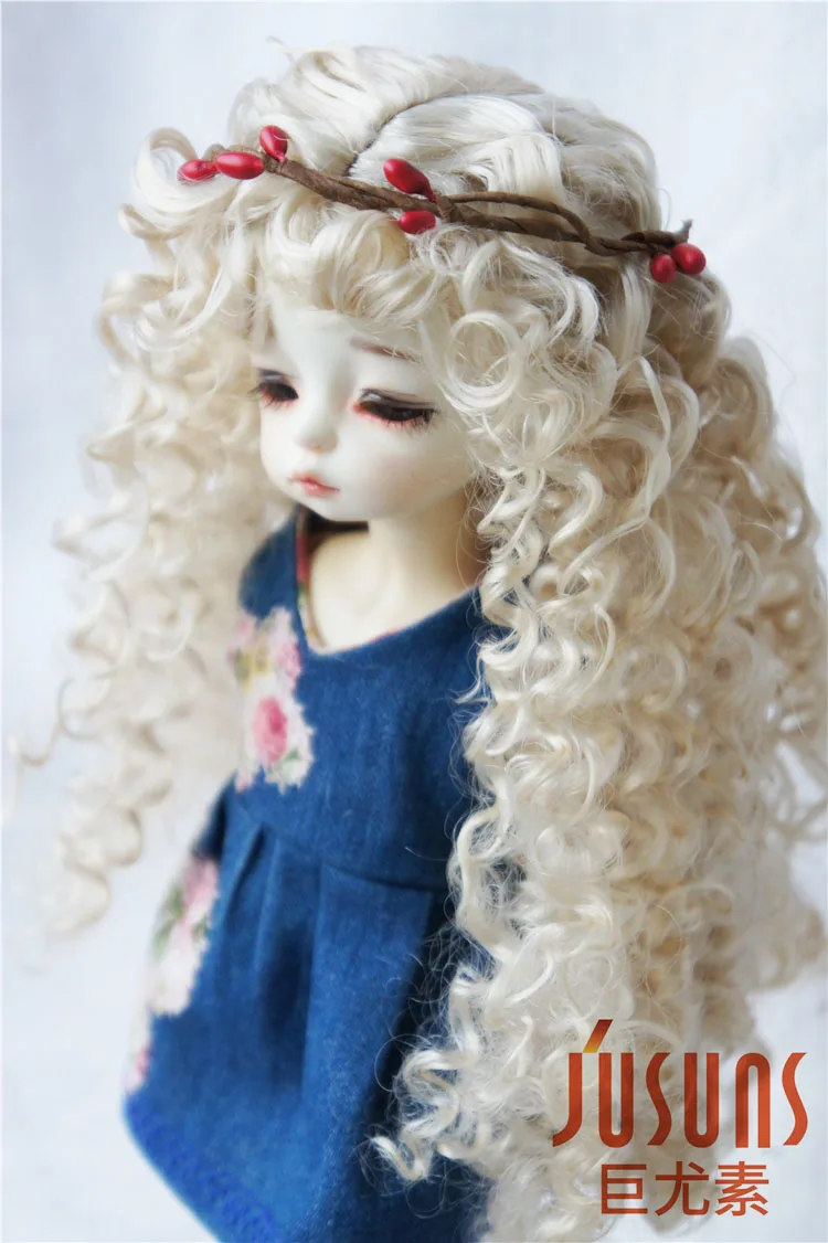 JD145 1/6 YOSD синтетические мохеровые кукольные парики BJD 6 7 дюймов длинные вьющиеся