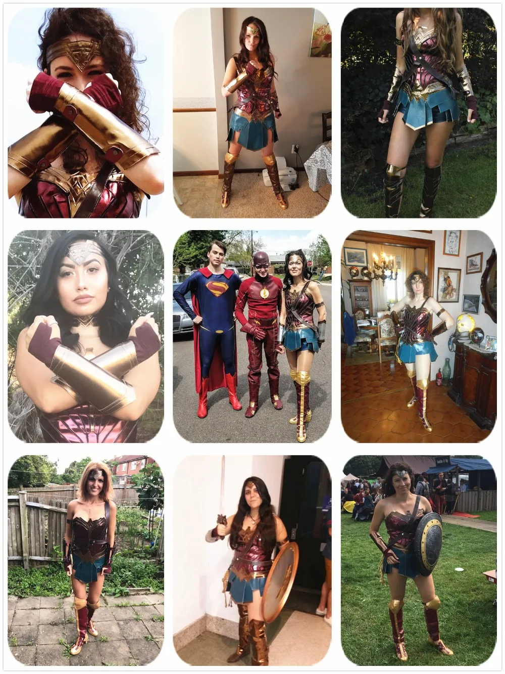 BatmanvSuperman: Dawn of Justice Wonder Woman Diana Costume Golden Rope(бесплатно) Взрослый Косплей корсет платье+ женский парик