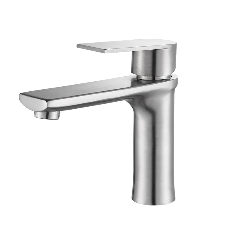 Brushed Nickel F Матовый Золотой смеситель для раковины Однорычажный квадратный кран для горячей и холодной воды на бортике для ванной комнаты смеситель для раковины одно отверстие - Цвет: Brushed Nickel F