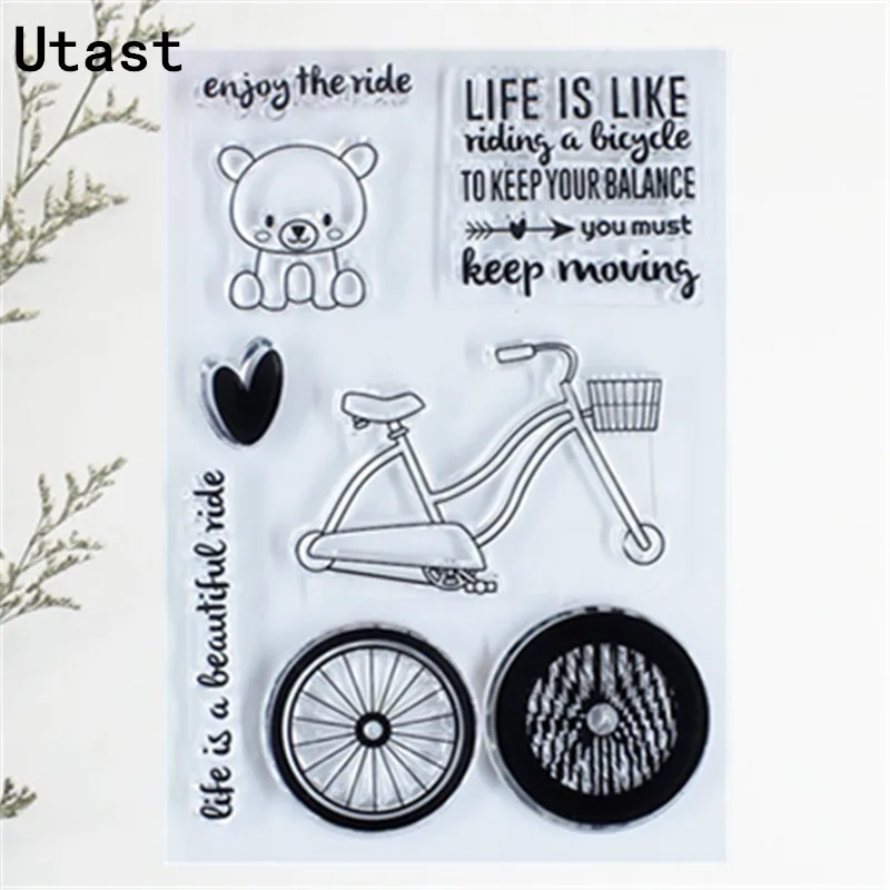 Прозрачные силиконовые штампы Bear Bike Life/прозрачные резиновые для скрапбукинга