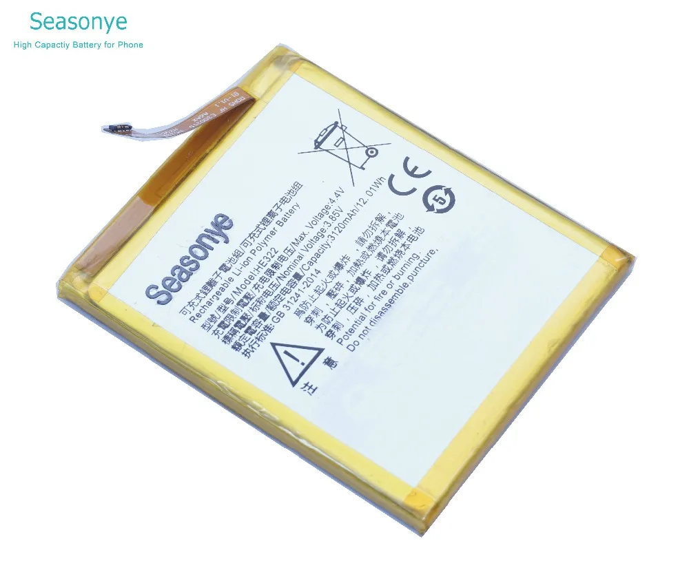 Seasonye 3120 мАч/12.01Wh HE322/он 322 аккумулятор для сотового телефона Nokia HE322 мА/ч.
