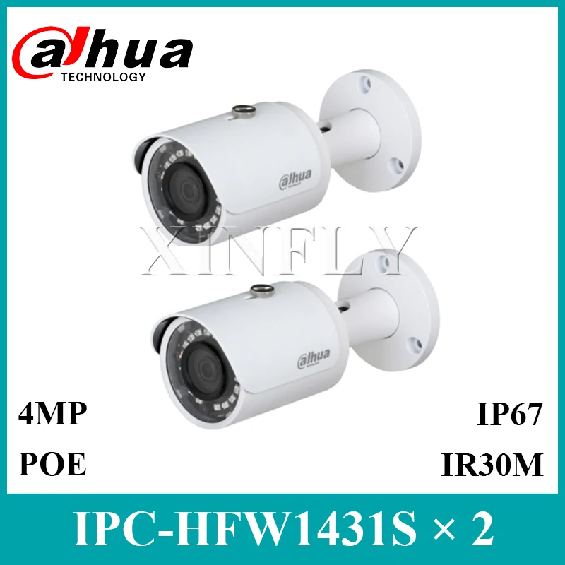 2 шт./лот Dahua оригинальный IPC HFW1431S 4MP IP67 мини камера WDR IR30m Замена HFW1320S W с