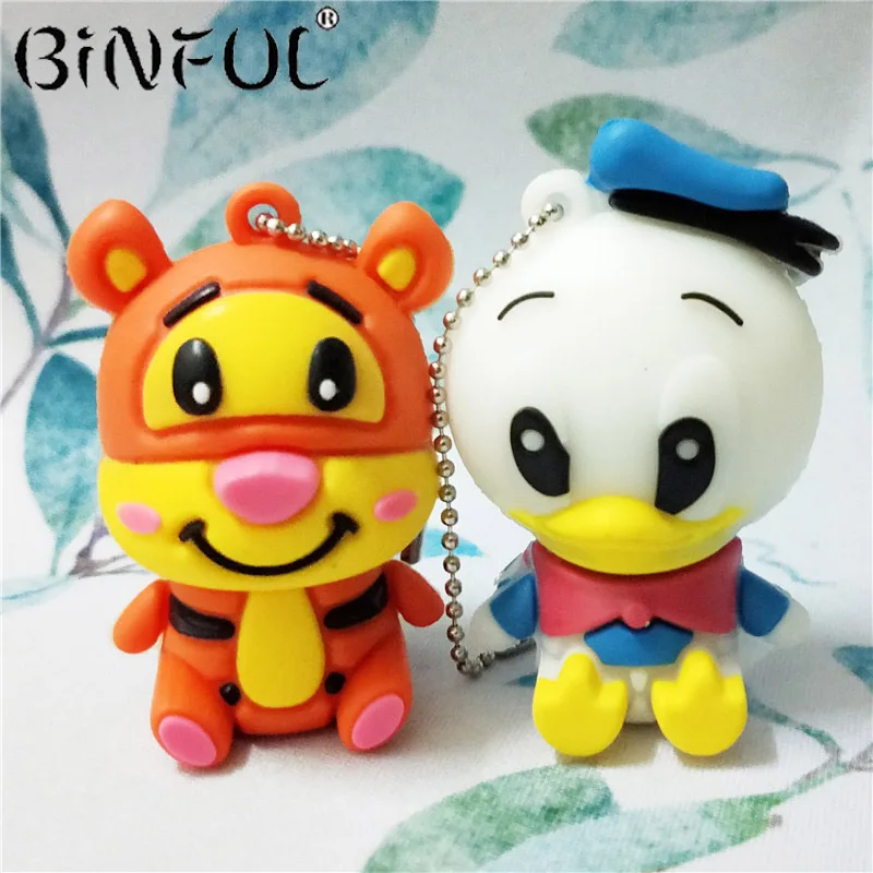Usb 2 0 диск с милым мультяшным животным уткой 4 ГБ 8 16 32 64 флешка тигром USB флеш