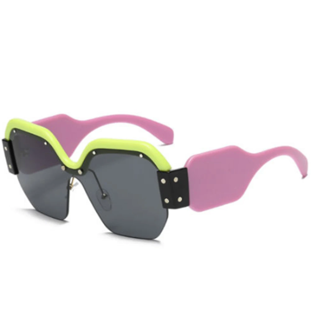 

Large Oversized Ladies Women Sunglasses Designer Half Frame Retro Fashion 2018