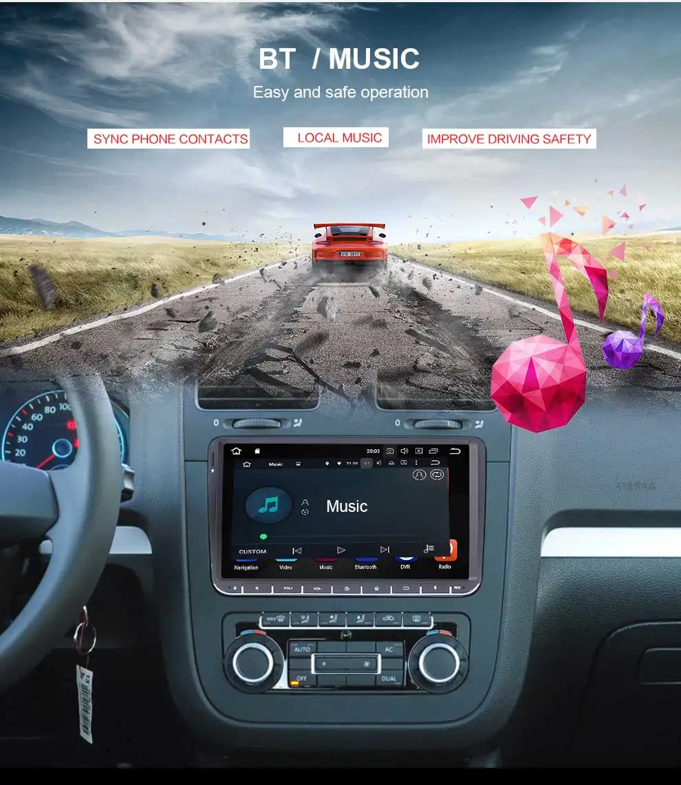 Eunavi 2din TDA7851 Android 9 Автомобильный мультимедийный Радио Стерео gps для VW Passat B6 CC Polo GOLF 5 6 Touran Jetta Tiguan Magotan Seat