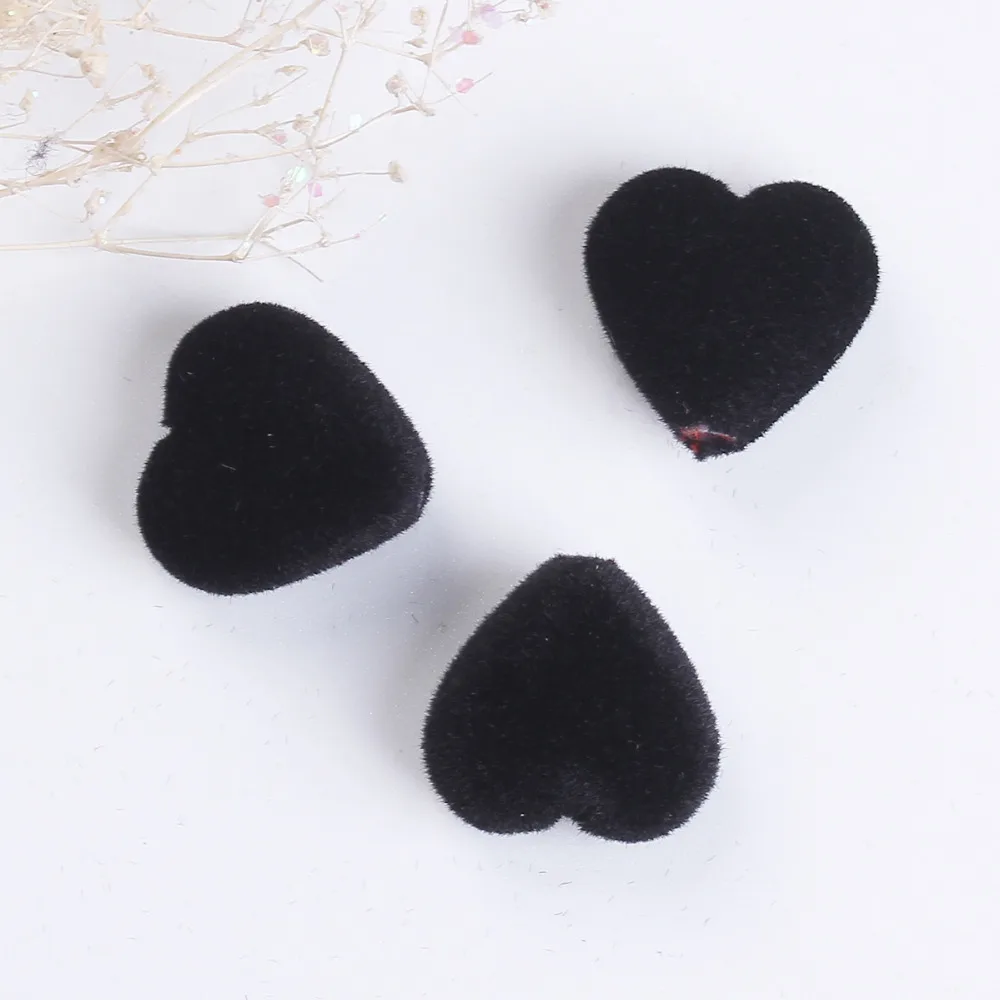 DoreenBeads акриловые шарики в форме сердца зеленый черный флокированные детали для