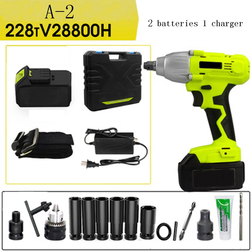 A-2 228TV 28800H Petpig 168TV 19800 мАч НОВИНКА Ударная дрель безщеточный электрический гаечный ключ литиевая батарея зарядный гаечный ключ ударная Автомобильная леска рукав - Цвет: A-2 228TV 28800H