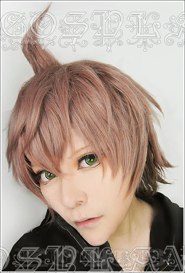 Naegi Makoto парик Danganronpa Dangan Ronpa термостойкие синтетические волосы короткие косплей парики Peruca вечерние волосы на Хэллоуин+ парик