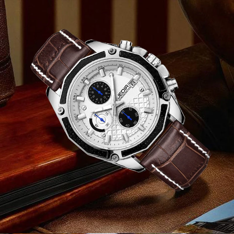 Мужские кварцевые часы JEDIR из натуральной кожи с секундомером 2019|hand man|hand watchhand watch
