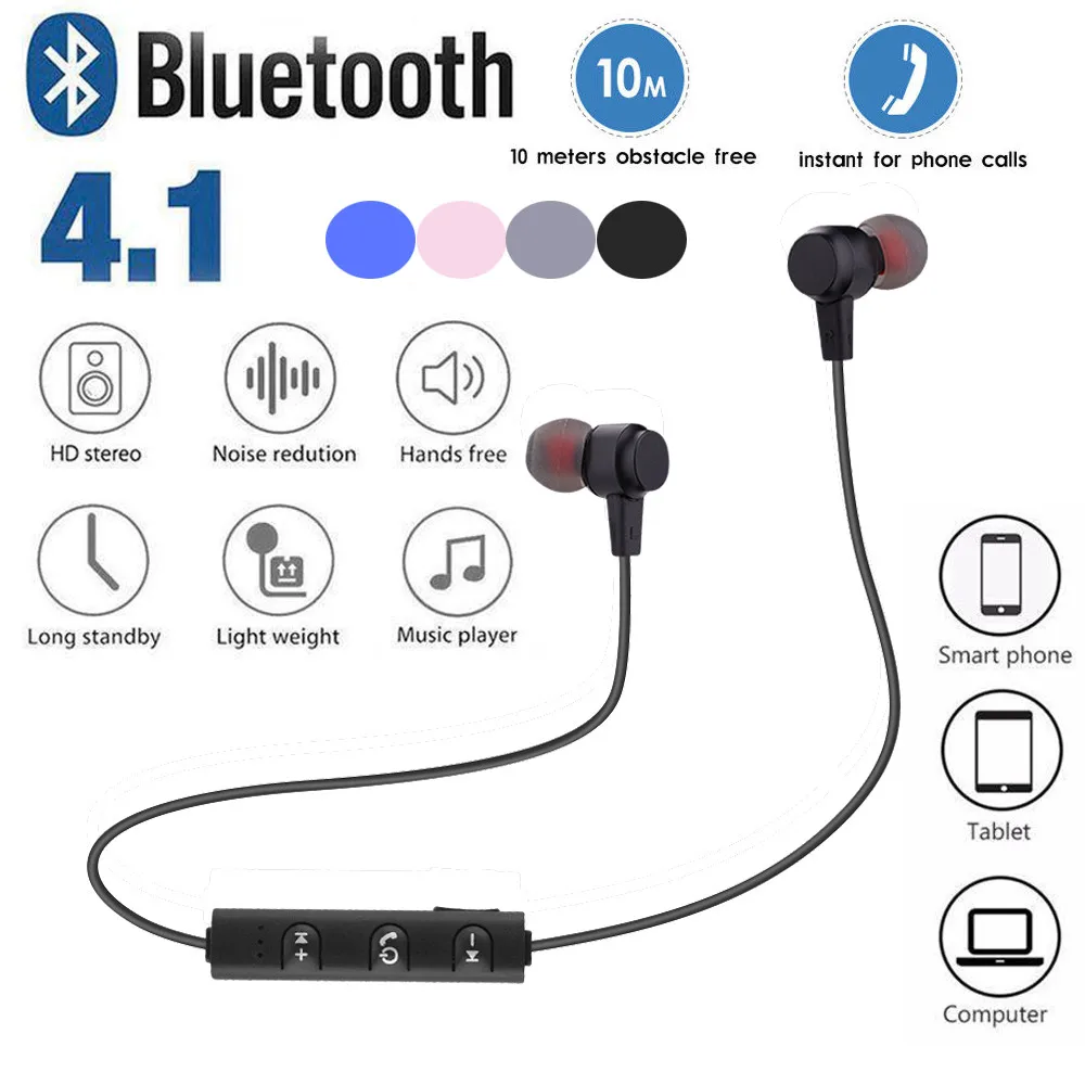 Магнитные Bluetooth наушники V4.2 спортивные водонепроницаемые стереонаушники