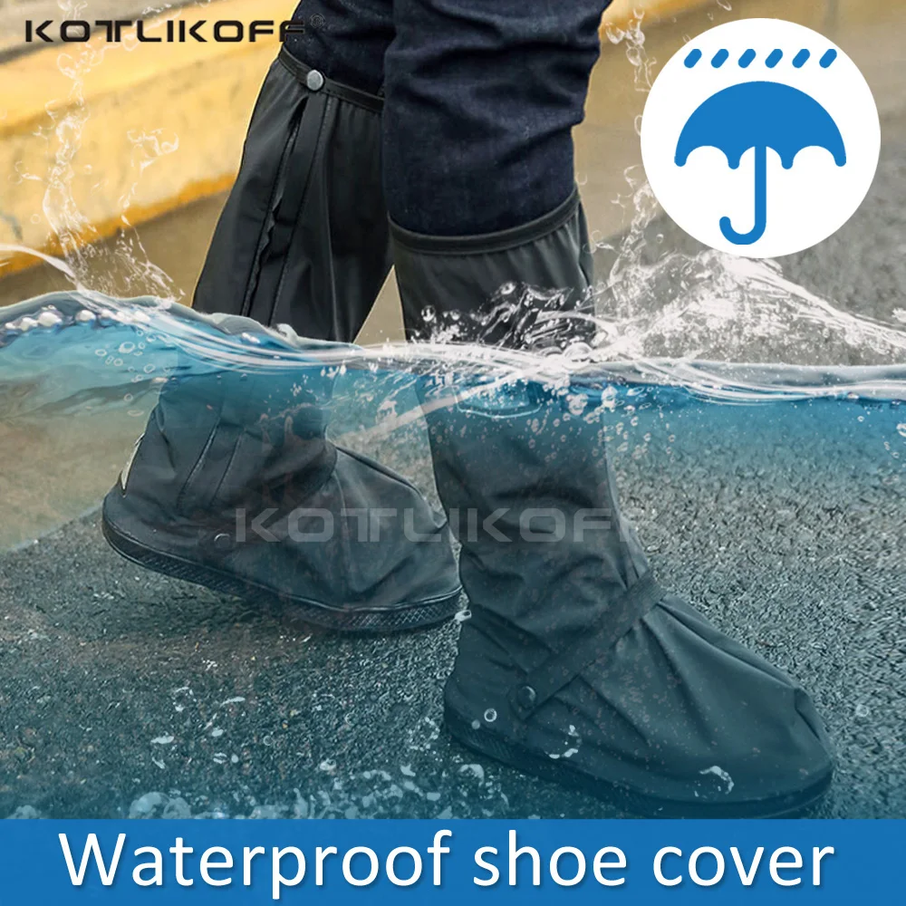 

KOTLIKOFF Rain Boots Shoe Covers Waterproof Reusable Boot Shoe Covers Motorcycle Bicycle For Shoes From Rain Rainproof Thicken