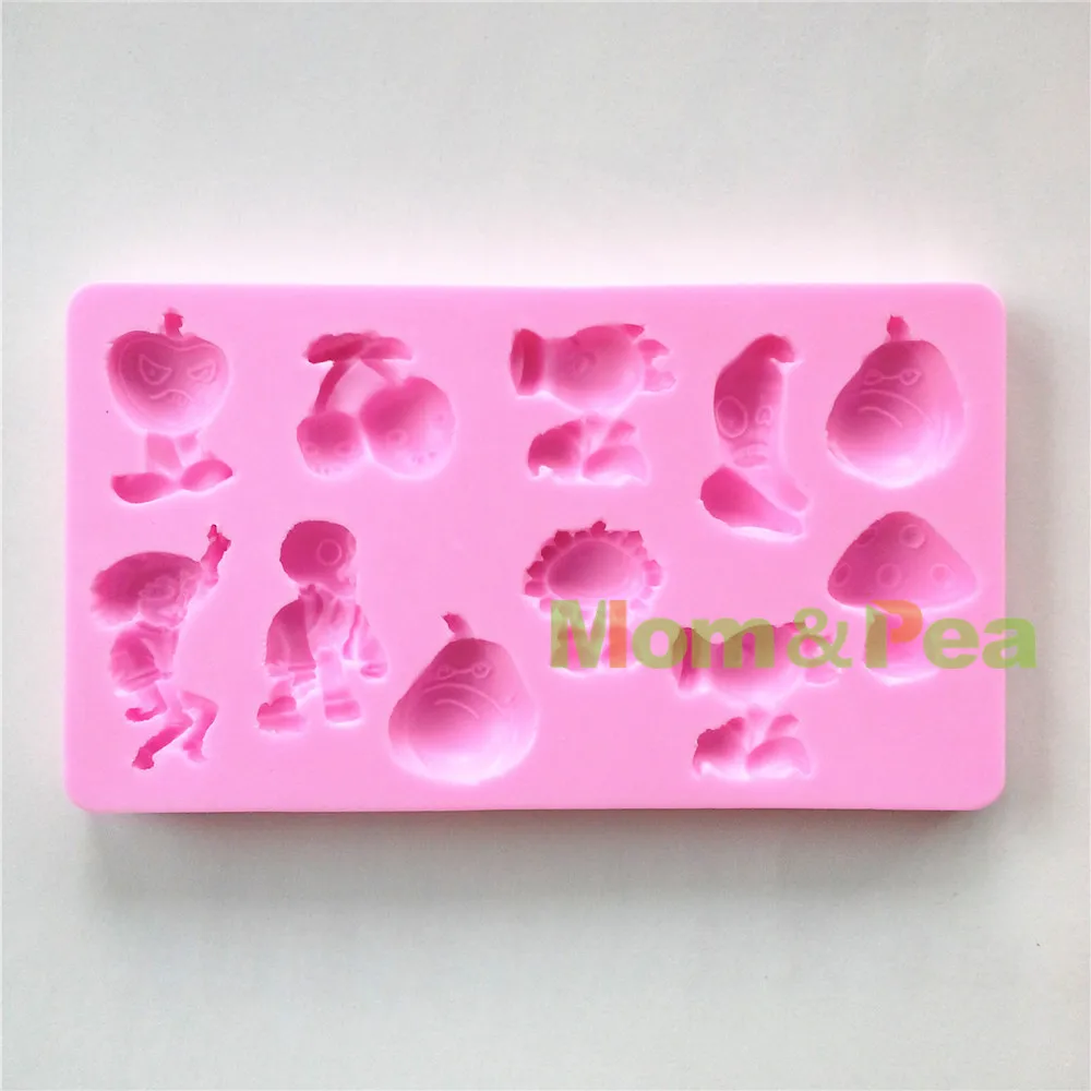 0562 Бесплатная доставка силиконовая форма в форме мультфильма PVZ Mom &amp Pea украшение