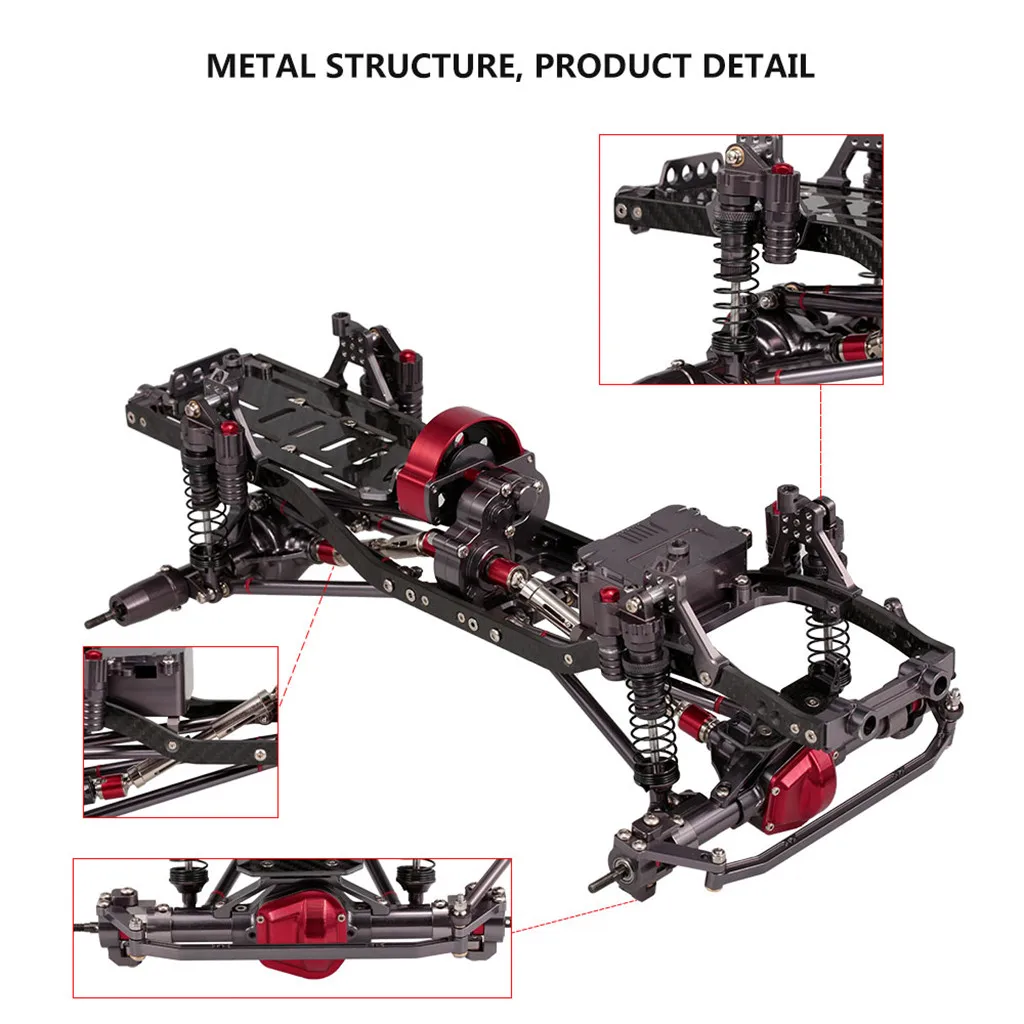 Детали модели 1/10 CNC RC Рок Гусеничный грузовик карбоновая рама 313 мм для осевого SCX10