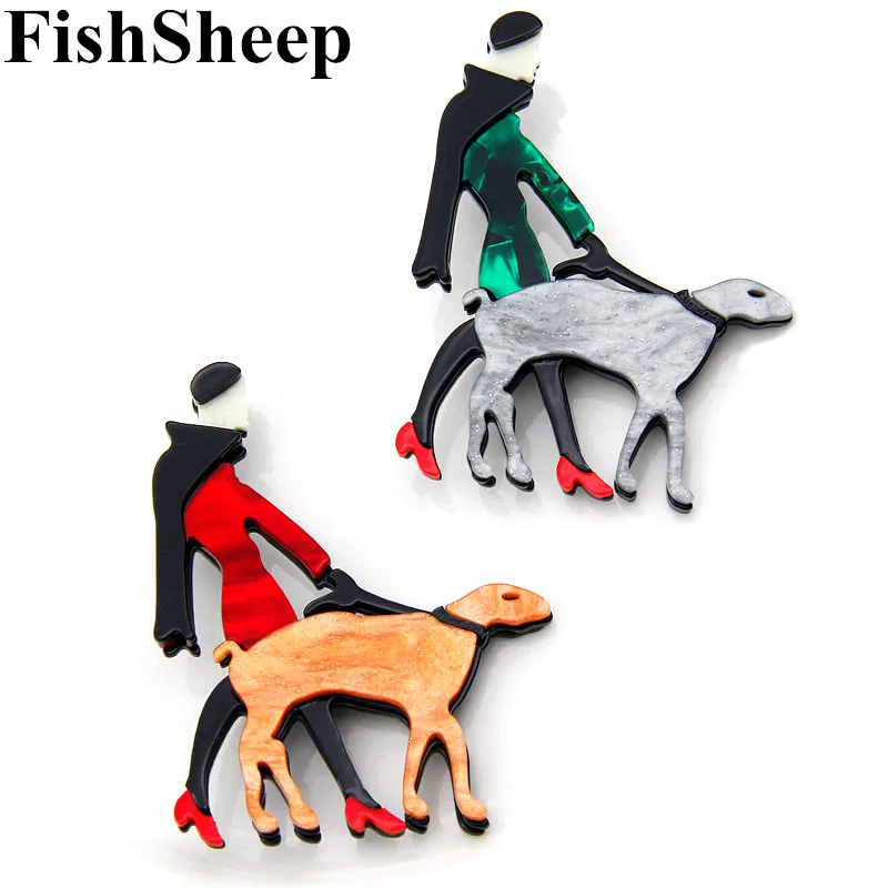Женская акриловая брошь FishSheep модная Милая булавка и в виде собаки Значки для
