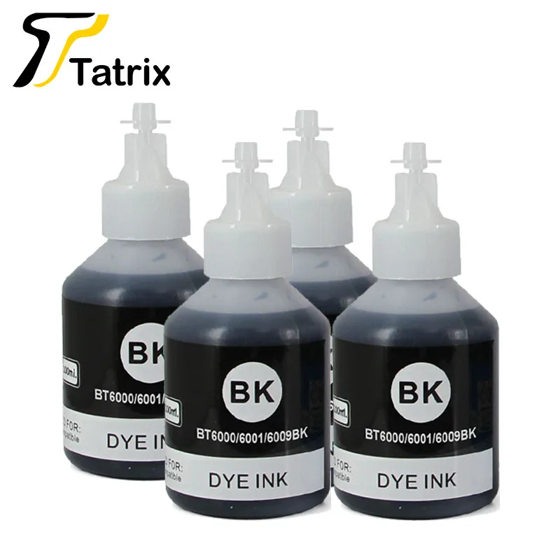 Tatrix 4x100 мл Новый краситель для чернил BT6000/6001/6009 набор заправки Brother DCP T300/DCP T500W/DCP