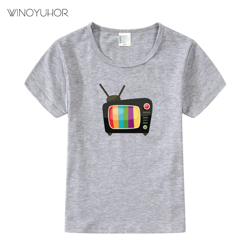 

Cartoon Television Print T Shirt Baby Boys Girls Casual Tops Summer Short Sleeve O-neck T-shirt Kids TV Clothes High Quality