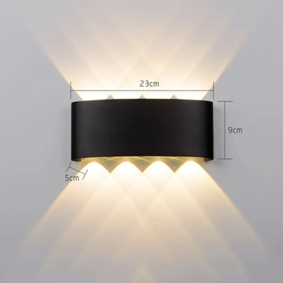 8W Black Body Thrisdar 6 Вт 12 Вт Открытый водонепроницаемый настенный светильник вверх по проходу коридора, балкона, крыльца, светильник, забор, вилла, ворота, настенный светильник - Испускаемый цвет: 8W Black Body