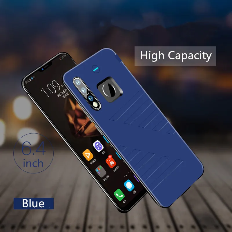NTSPACE Беспроводное зарядное устройство Чехлы для huawei Nova 4 корпус батареи 6800 мАч Внешний портативный Банк питания зарядный чехол - Цвет: Blue