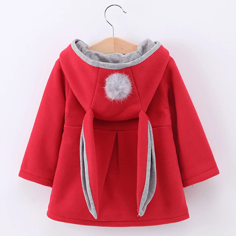 Girls Coat 2020 Spring Winter Hot sale Baby Long Sleeve Jacket Rabbit Ear Hoodie Casual Outerwear for | Детская одежда и обувь