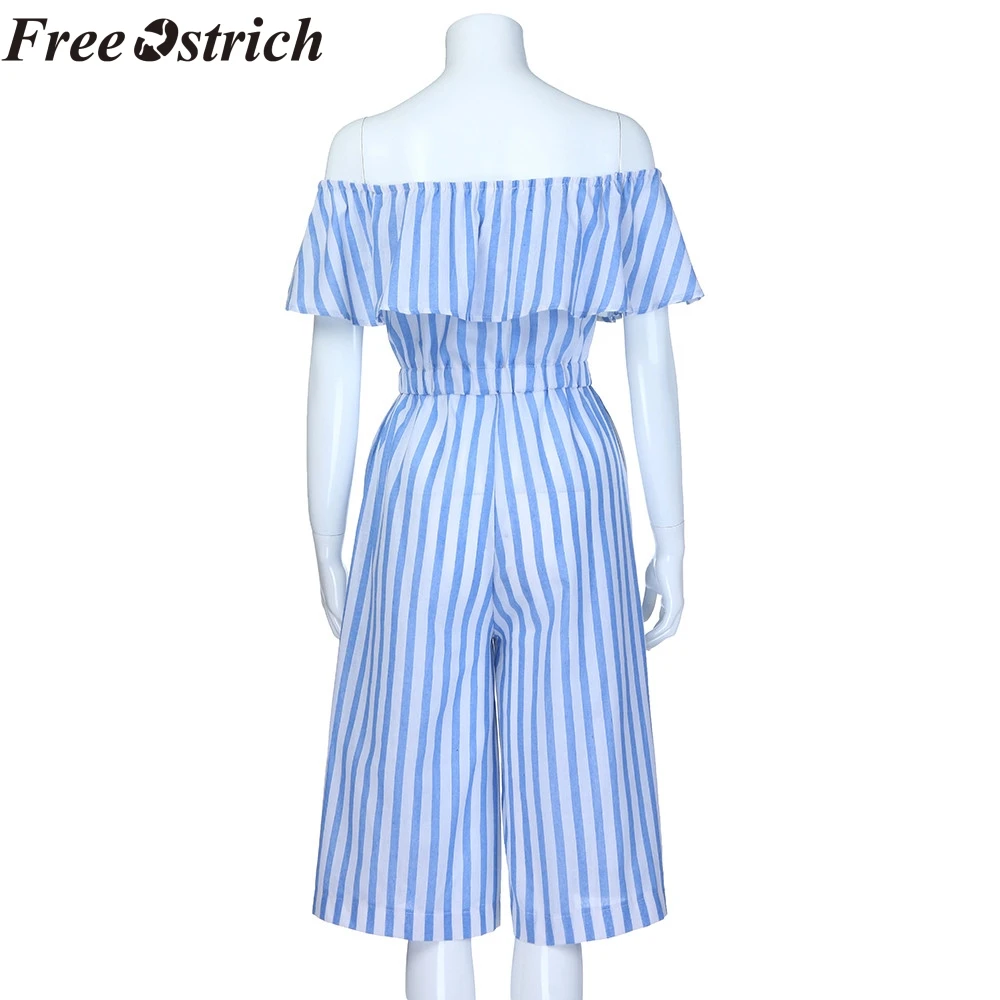 Бесплатная Страусиная Мода для женщин Полосатое слово воротник Талия свободное