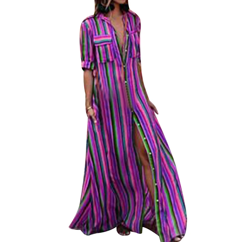 LAAMEI сексуальное длинное платье с высоким разрезом женское модное цветное в