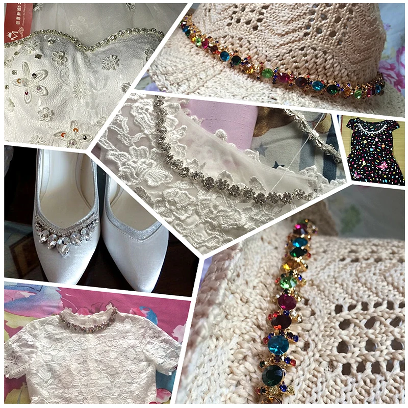 Горный хрусталь отделка стекла цепи горный коготь страз жемчуг для одежды|rhinestone