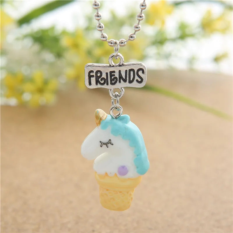Детское украшение Единорог мороженое хороший друг Подвеска из смолы ювелирные