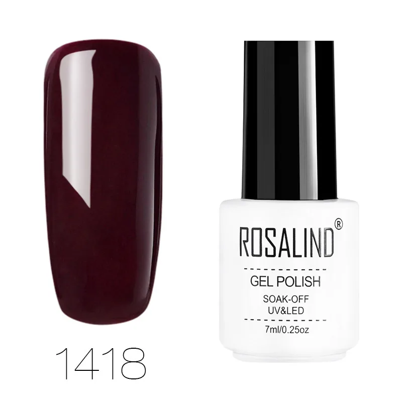 1418 ROSALIND гель 1S Классический белый флакон 60 цветов лак для ногтей долговечный Saok-off УФ-гель лак для ногтей - Цвет: 1418